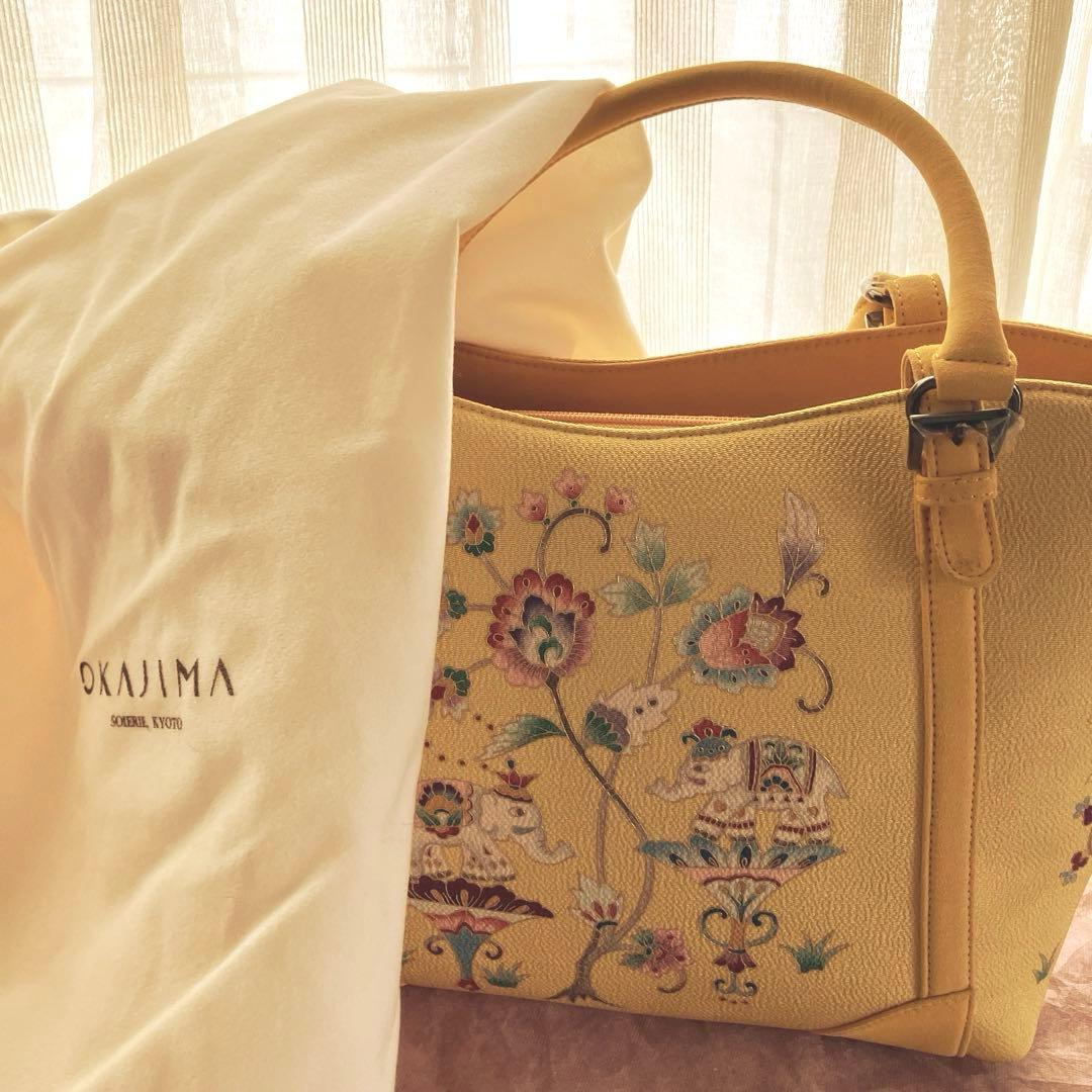 岡重　和装用　トートバッグ　黄金色