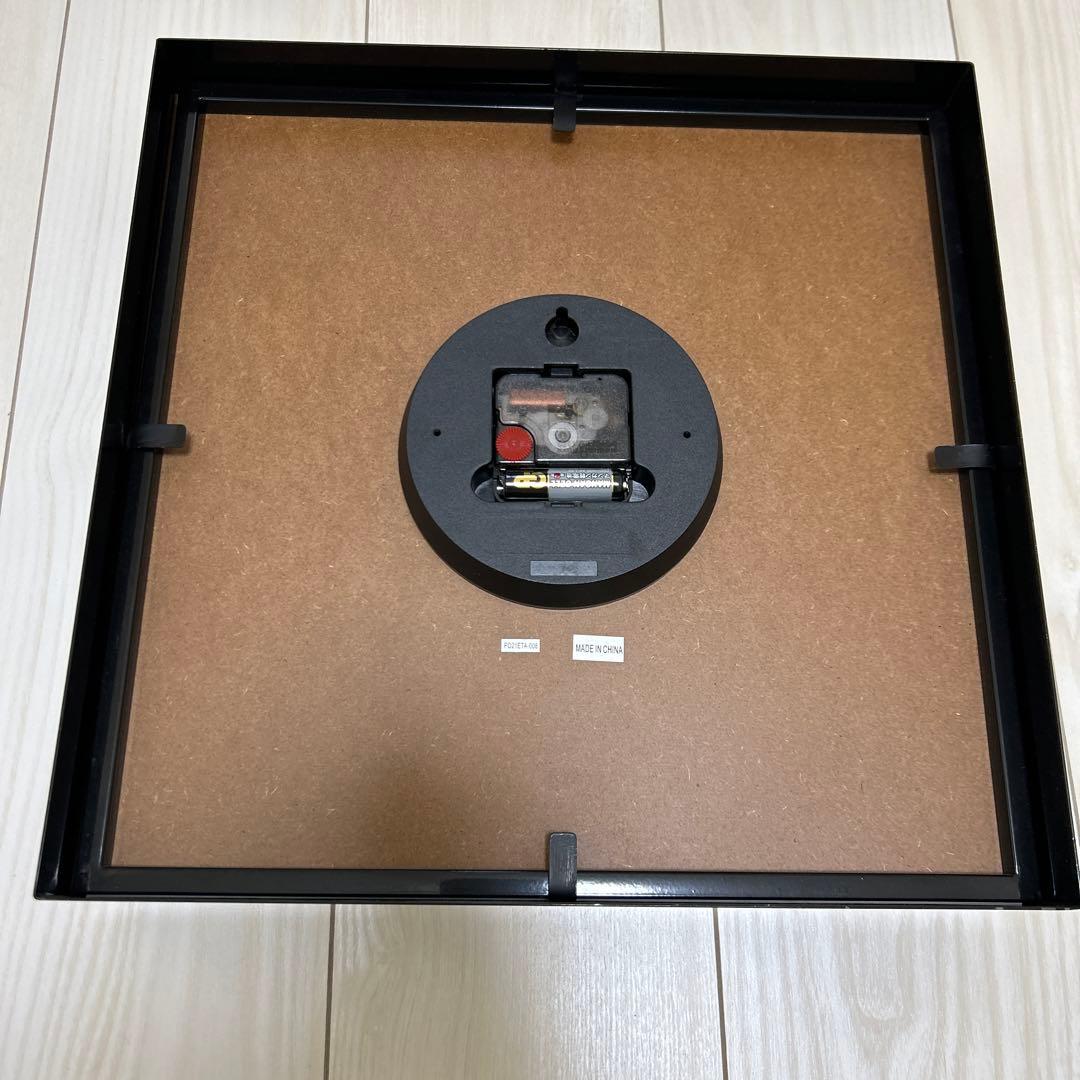 ハモサ HERMOSA 時計 壁掛け HK-002 スクエアクロック ブラック