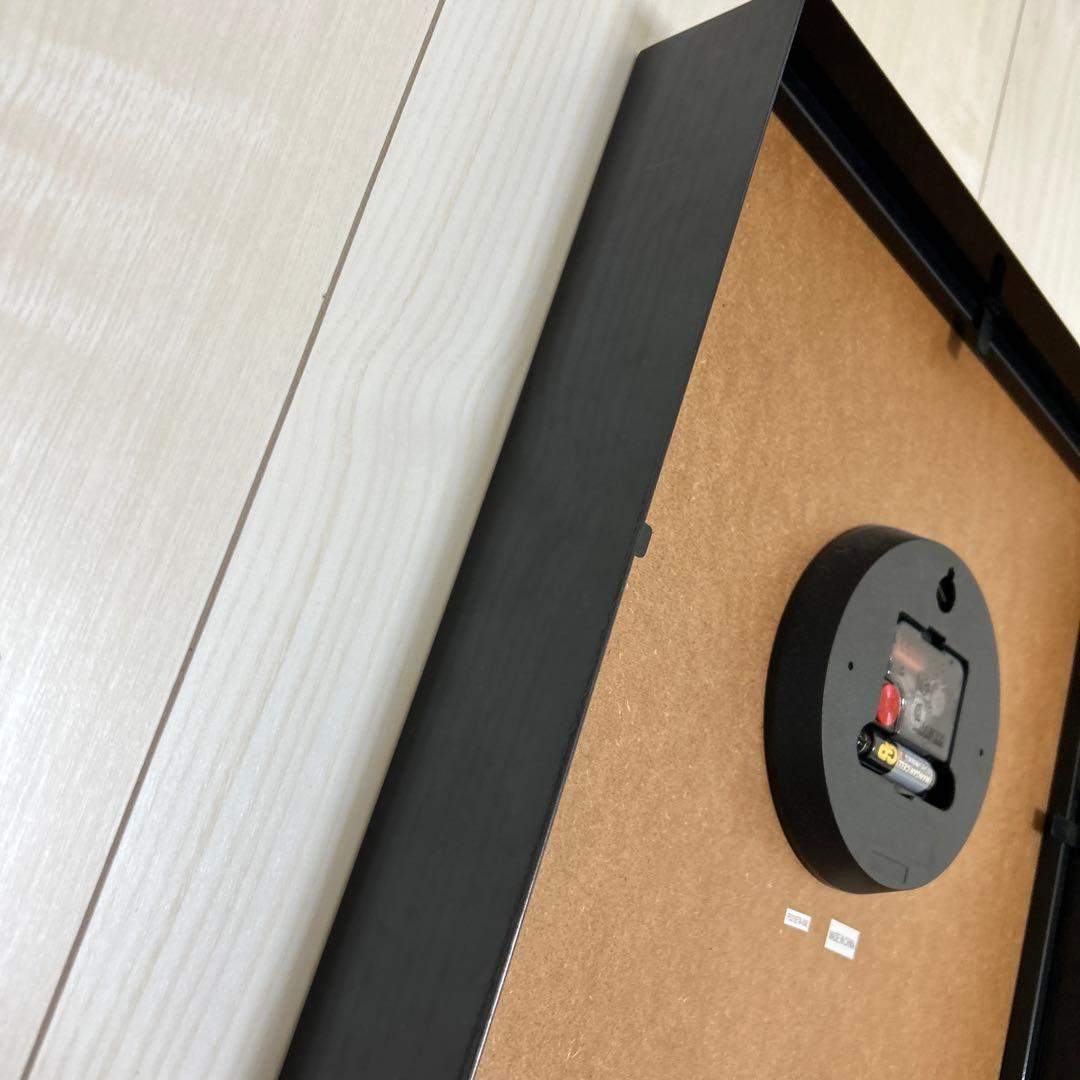 ハモサ HERMOSA 時計 壁掛け HK-002 スクエアクロック ブラック