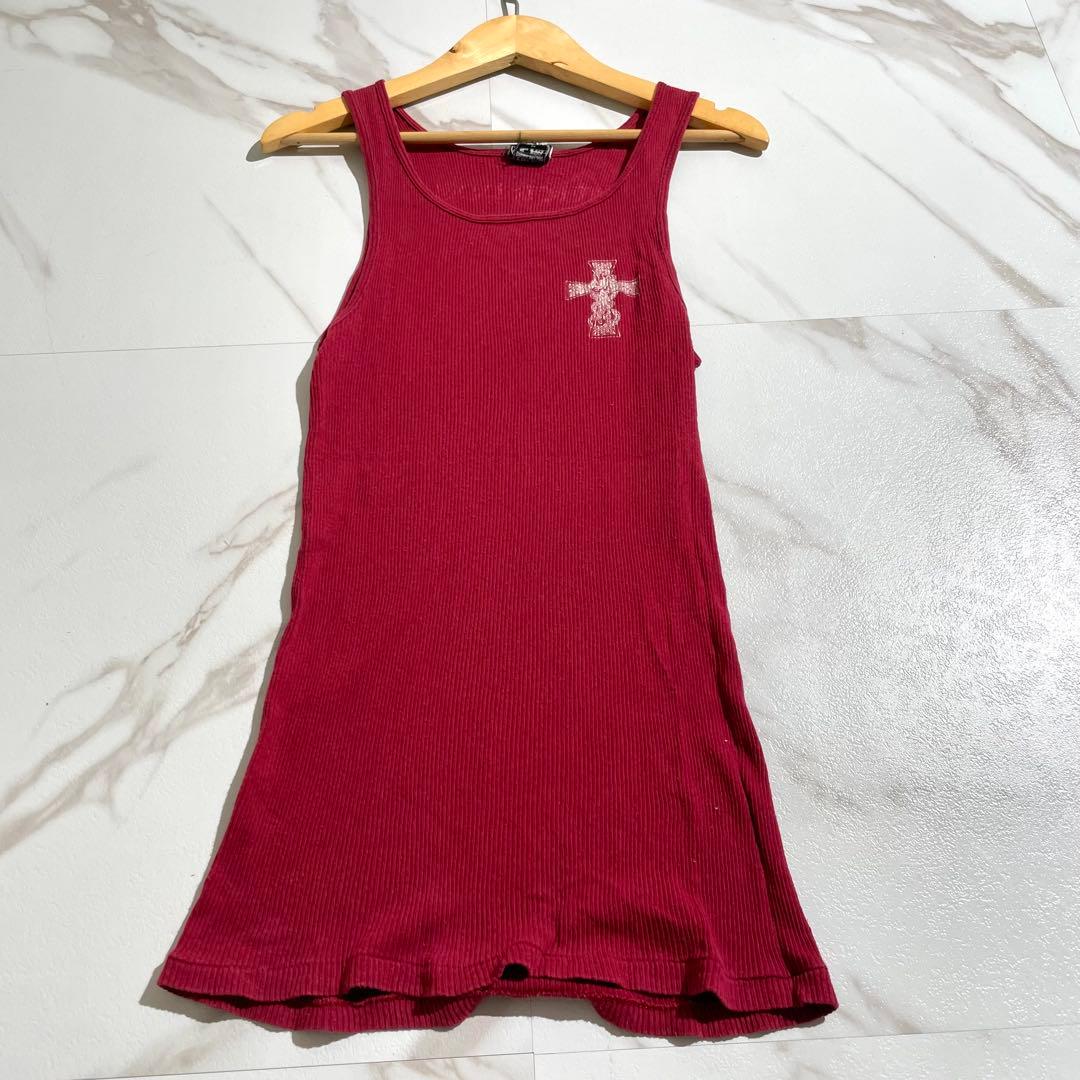 入手困難✨ クロムハーツ タンクトップ ノースリーブ 十字架 メンズ レッド
