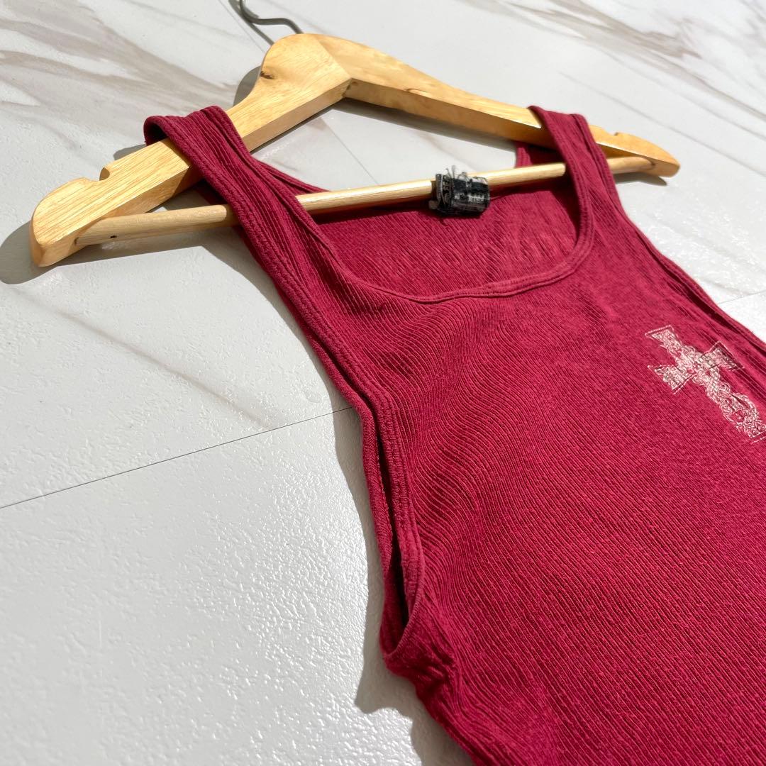 入手困難✨ クロムハーツ タンクトップ ノースリーブ 十字架 メンズ レッド