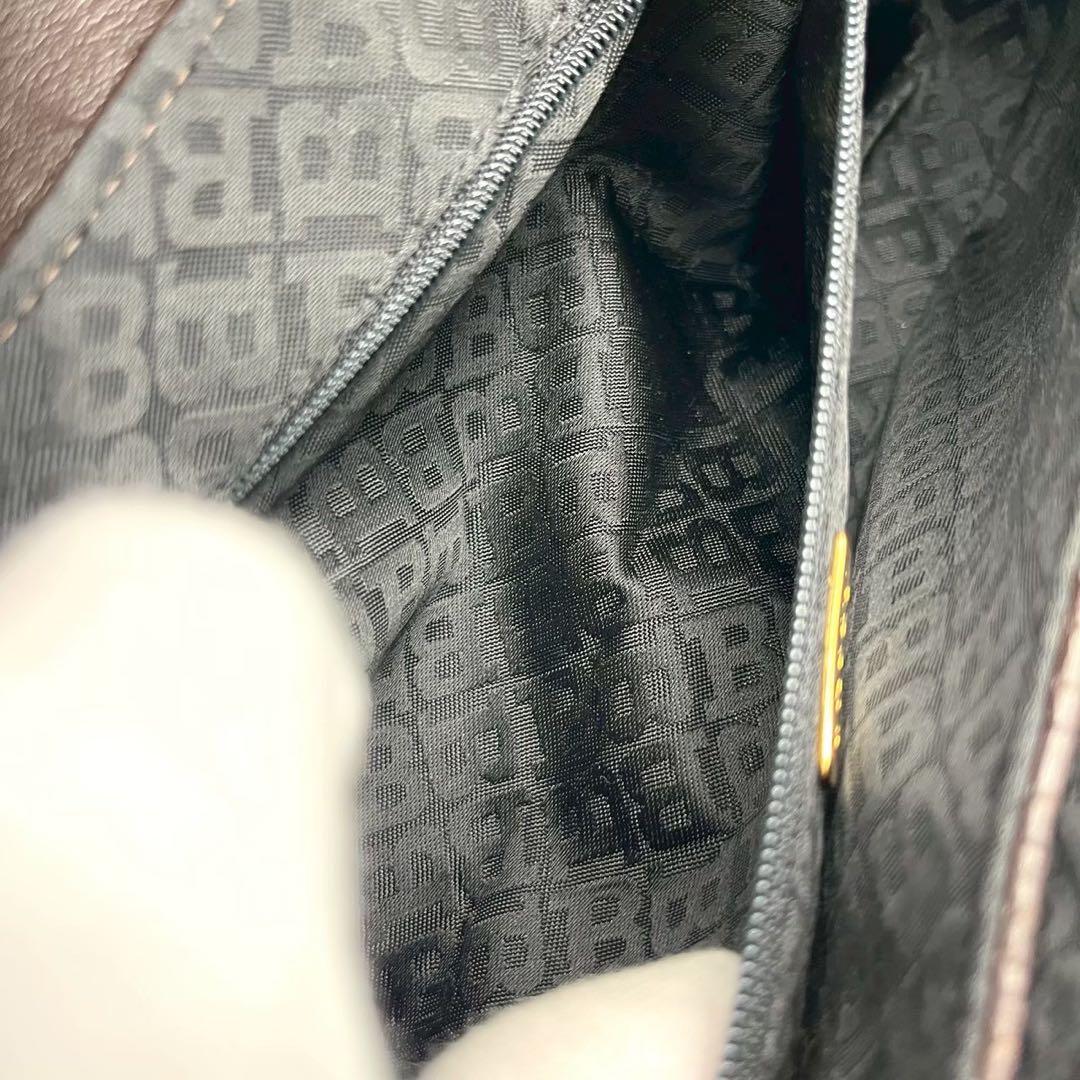 【美品】バリー 2wayキルティング チェーン ショルダーバッグ ブラウン