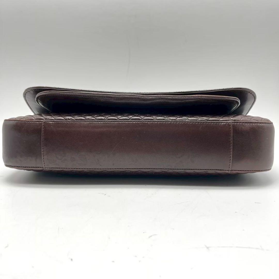 【美品】バリー 2wayキルティング チェーン ショルダーバッグ ブラウン