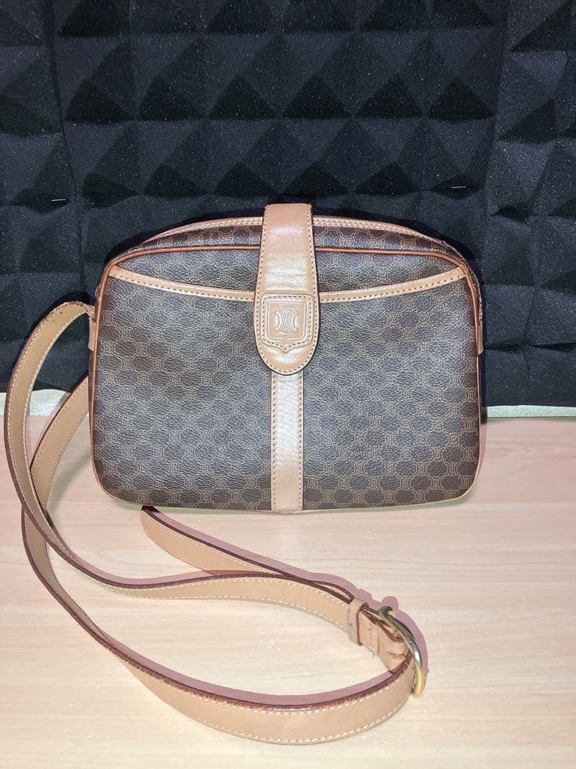 ヴィンテージ セリーヌ CELINEマカダム レザー ショルダーバッグ