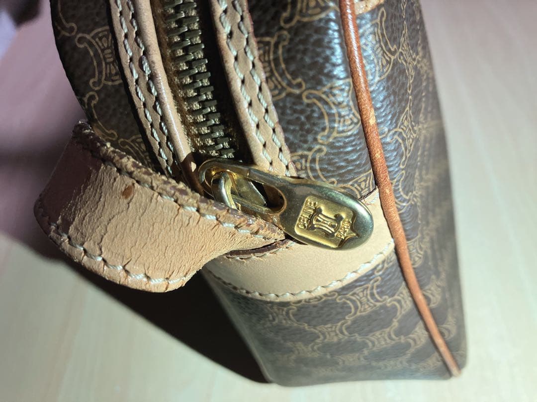 ヴィンテージ セリーヌ CELINEマカダム レザー ショルダーバッグ