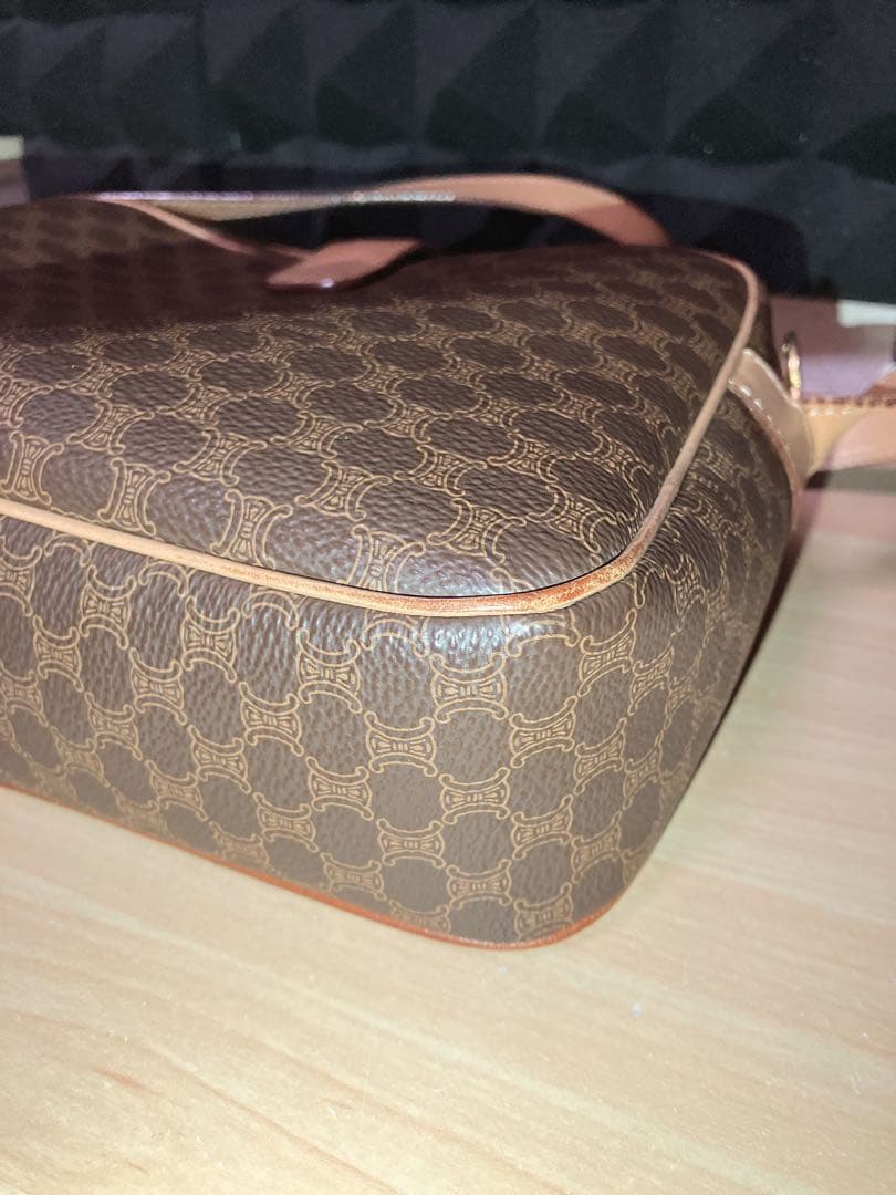 ヴィンテージ セリーヌ CELINEマカダム レザー ショルダーバッグ