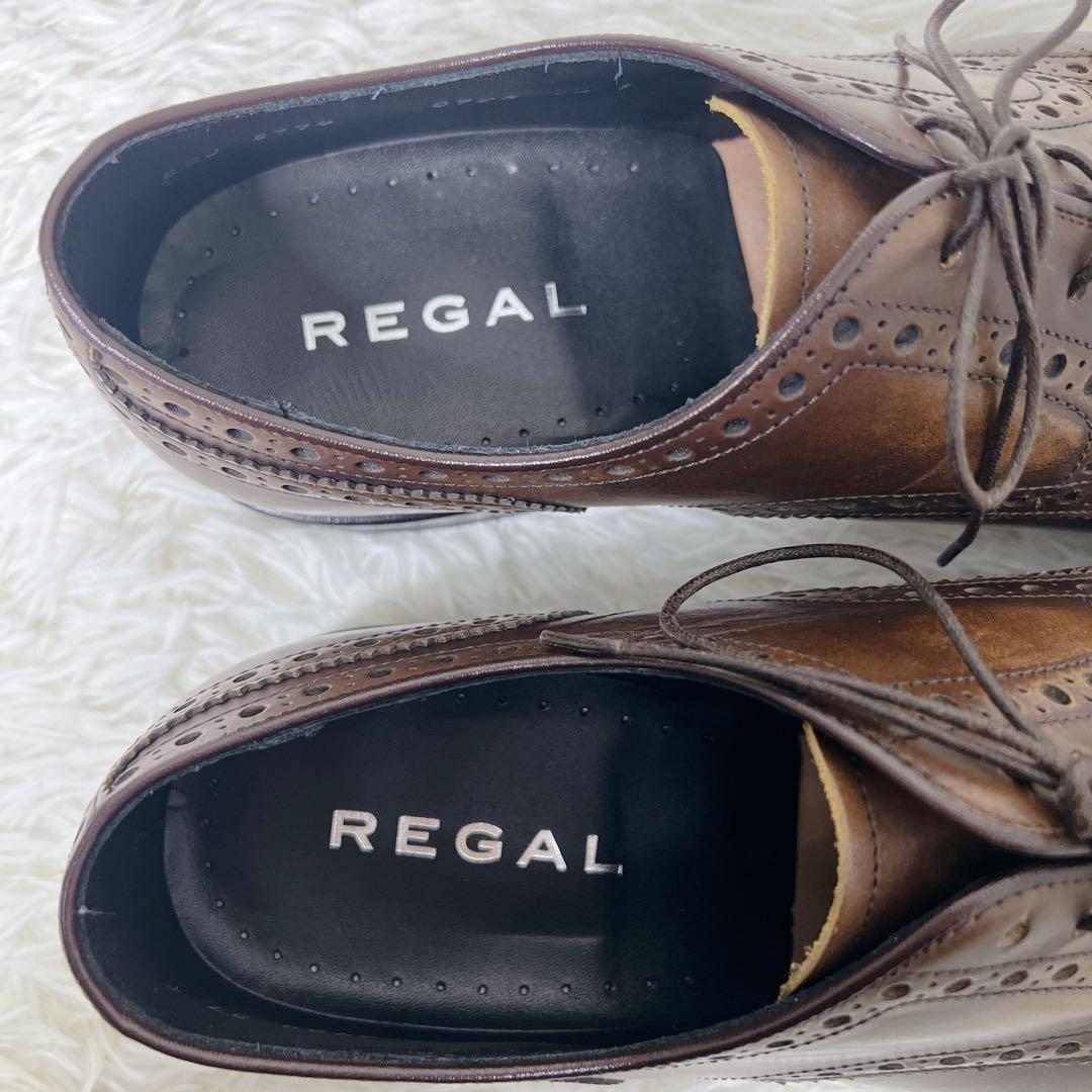 ✨未使用級✨　REGAL リーガル セミブローグ レザーシューズ 茶 27cm