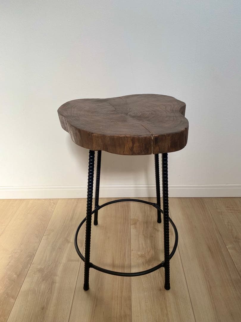 丸太　アイアン　いす　サイドテーブル