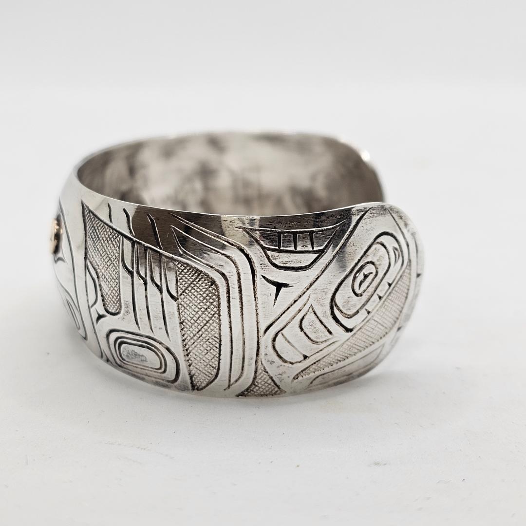 希少 W.Adams ハイダ族 14K コンビ バングル ウィリアムアダムス