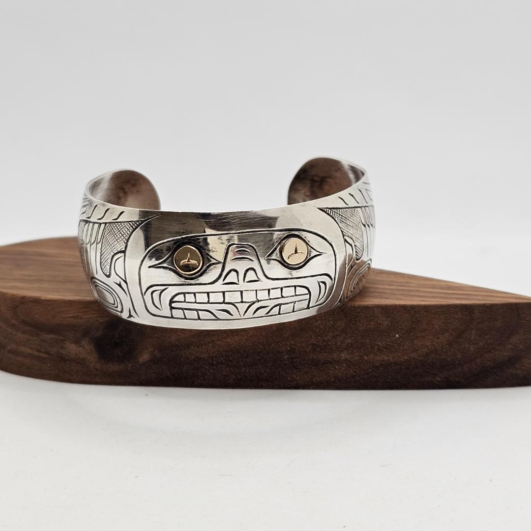 希少 W.Adams ハイダ族 14K コンビ バングル ウィリアムアダムス