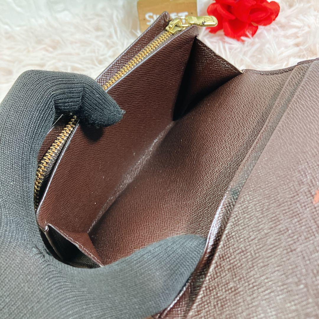 綺麗 ルイヴィトン ダミエ ポルトモネ ビエトレゾール L字 二つ折り 財布