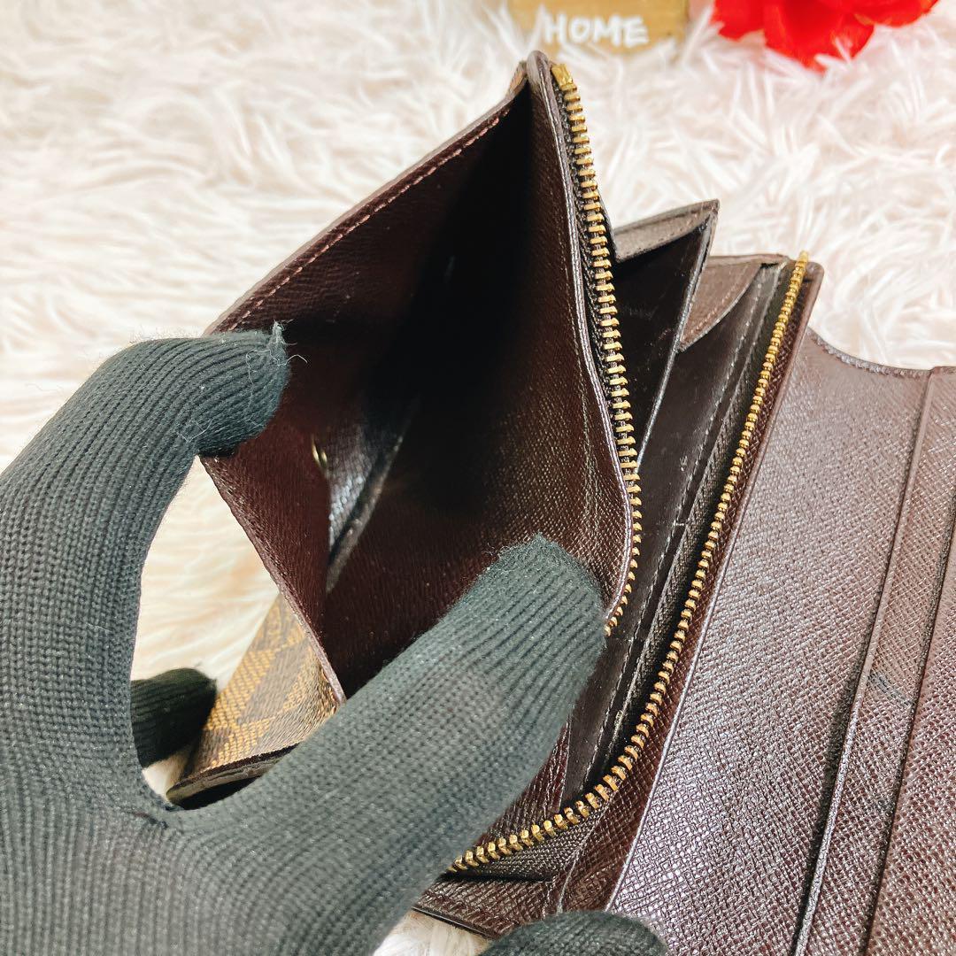 綺麗 ルイヴィトン ダミエ ポルトモネ ビエトレゾール L字 二つ折り 財布