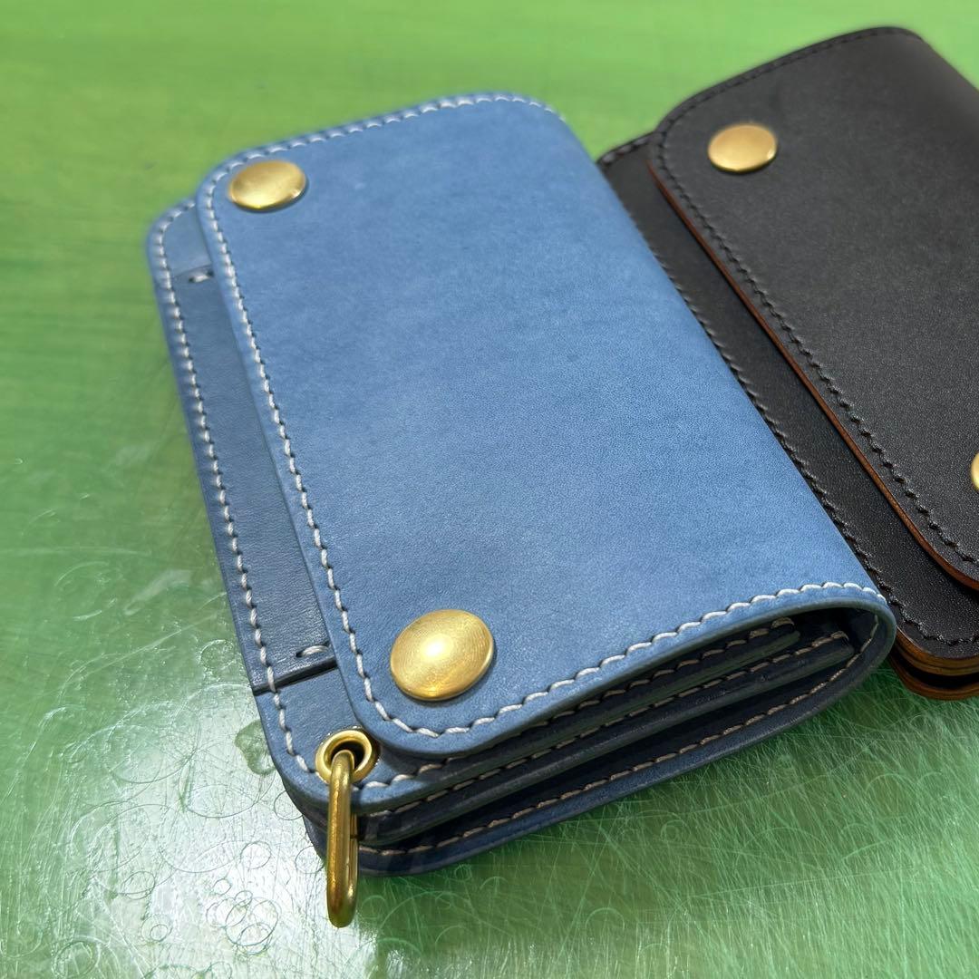 マヤショルダー　コバルト　ミドル　トラッカーウォレット
