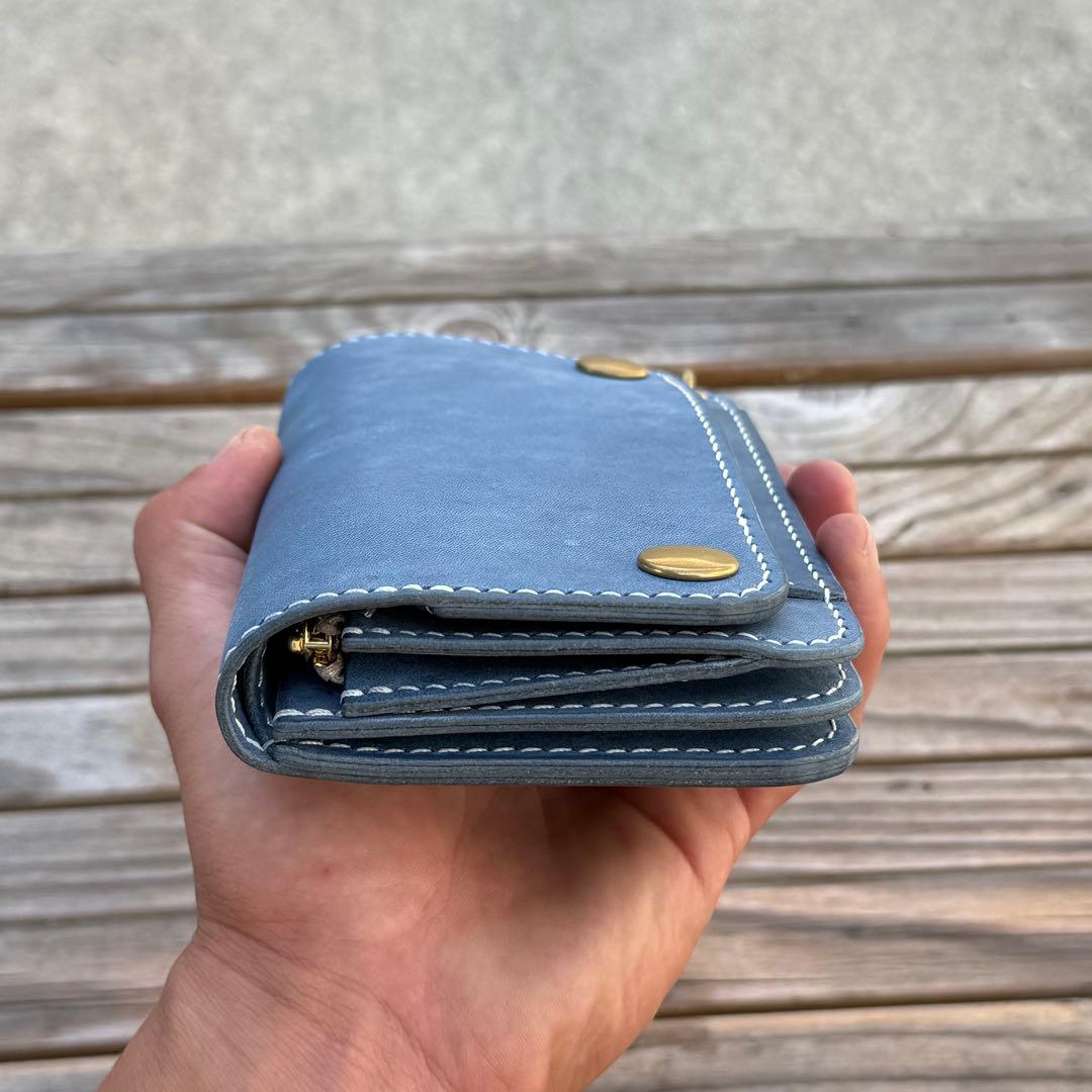 マヤショルダー　コバルト　ミドル　トラッカーウォレット