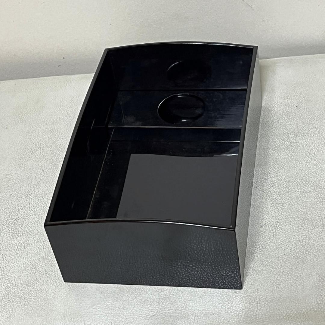 莨盆 一対 黒 蝋色 木箱入り 時代 木製 漆塗 煙草盆 火入 灰吹 k3614