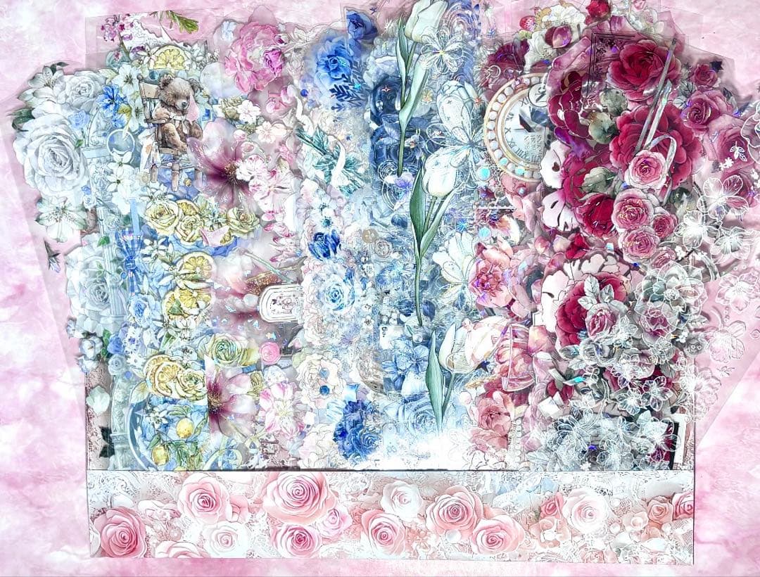 40枚セット 海外PETマステ切り売りセット お花 フラワー　40-L-オ