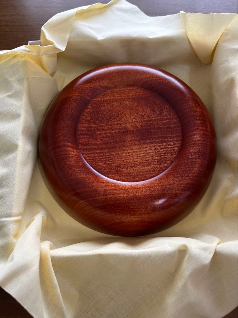 金山屋矢橋工房　漆塗り木製菓子器 丸型 赤褐色