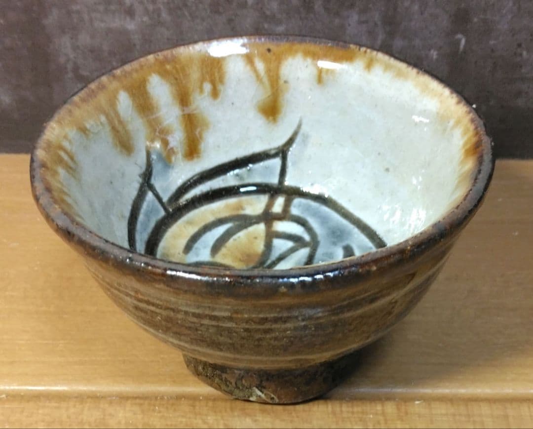 人間国宝 金城次郎 ぐい呑 栞 共箱(本人書付) 無傷 壷屋焼 やちむん 紐付箱