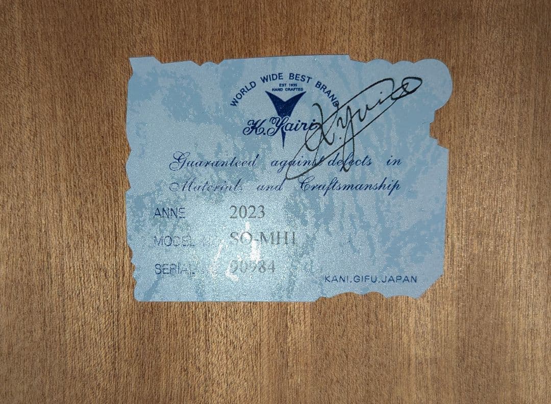 K.Yairi SO-MH1 2023年製　アコースティックギター