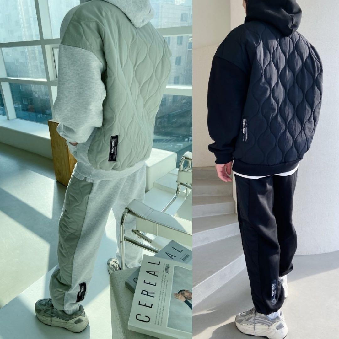 キルティング スウェット セットアップ 上下 パーカー パンツ