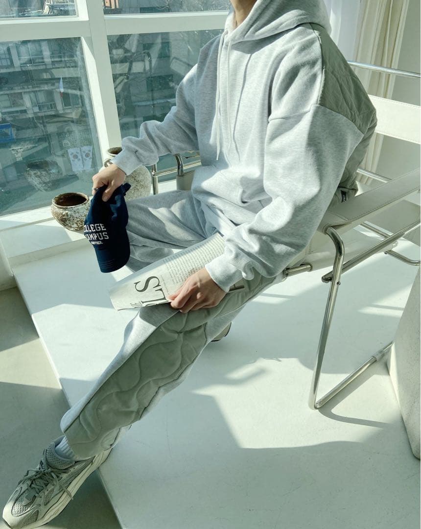 キルティング スウェット セットアップ 上下 パーカー パンツ