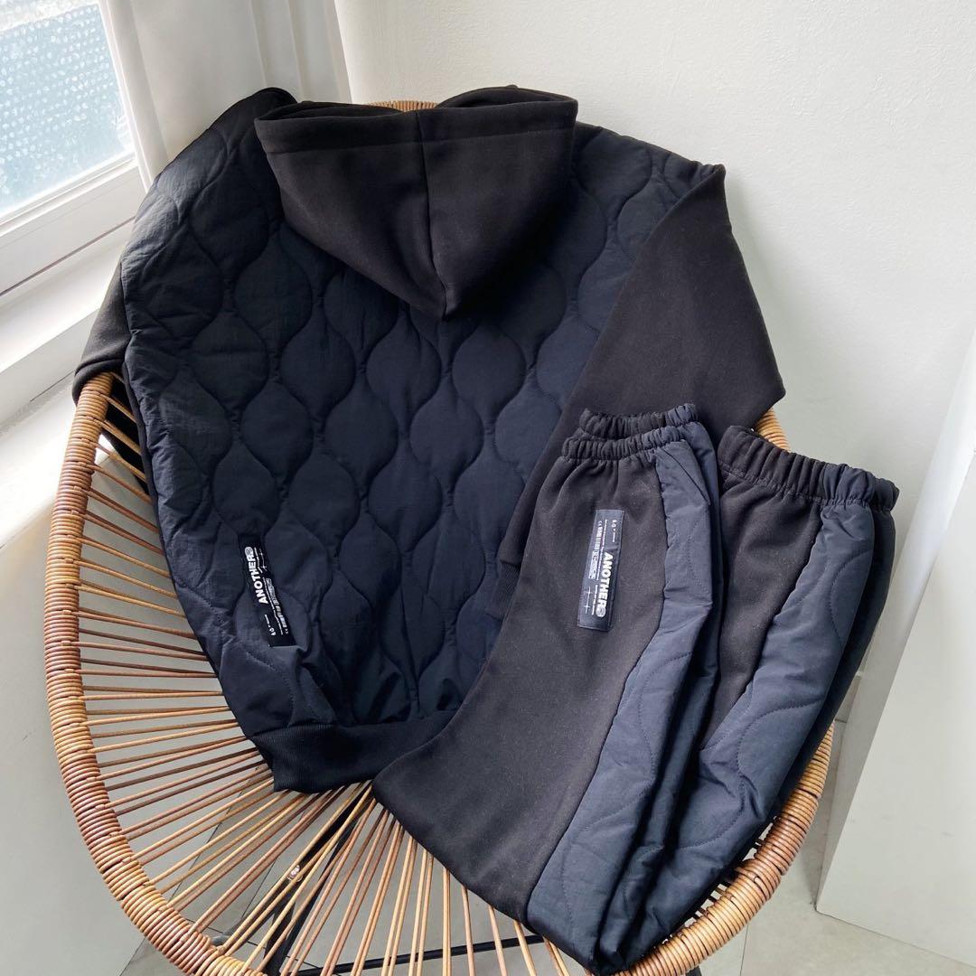 キルティング スウェット セットアップ 上下 パーカー パンツ