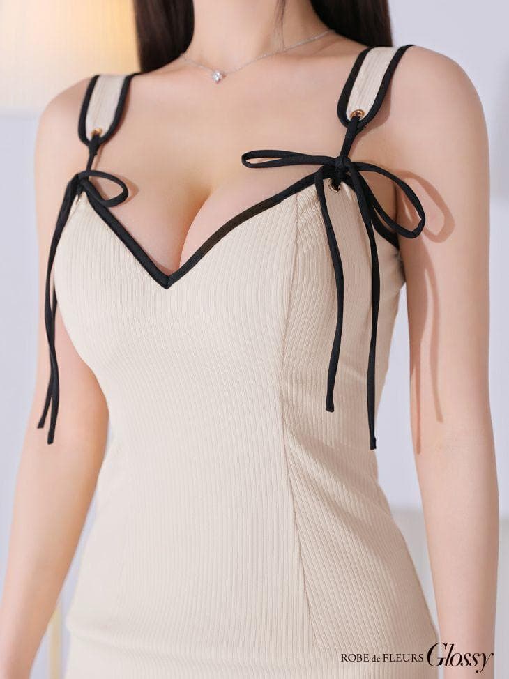 ROBE de FLEURS Sサイズ ダブルポイントリボン リブニット