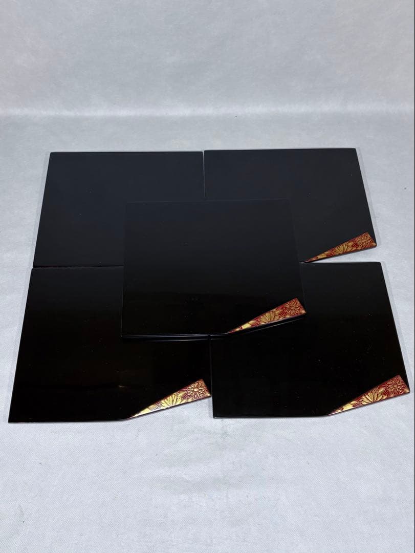 前田漆器工房謹製　天然木　折敷 五枚　美品　共箱　茶道　懐石　送料込