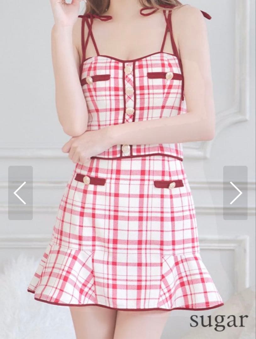 ROBE de FLEURS × sugarコラボ商品　赤チェックドレス