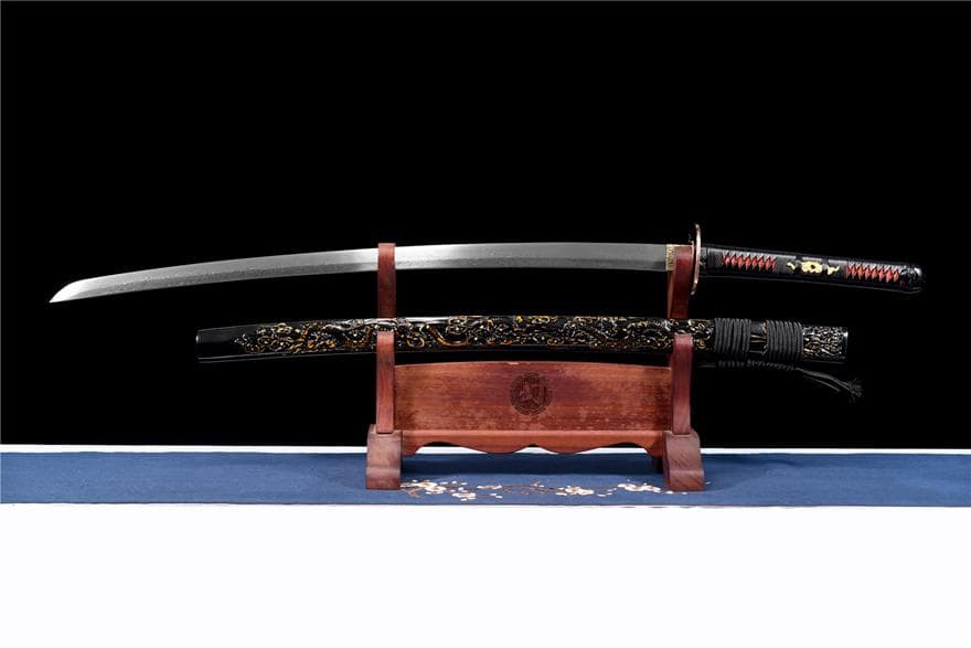 【墨痕】石洗模様スチールリング模様武士刀日本刀 模造刀 居合刀