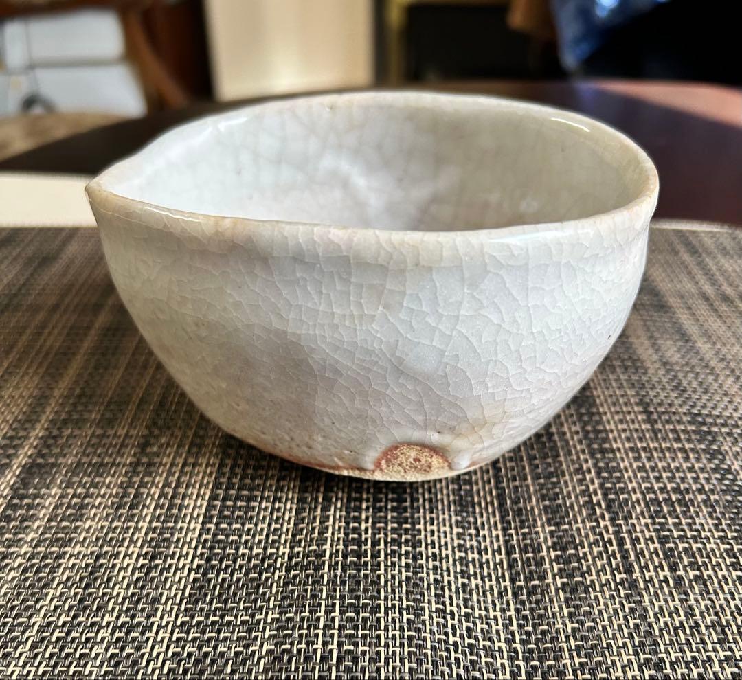 志野茶碗　沓茶碗　抹茶茶碗　茶道具　ト（加藤唐九郎？）