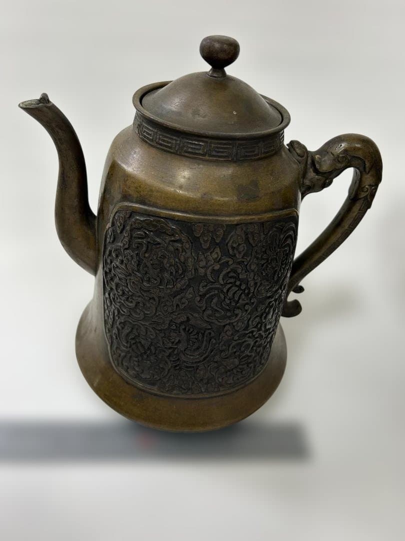 希少品　銅製　ブロンズ　金属製水差し　茶道具　ポット　アンティーク