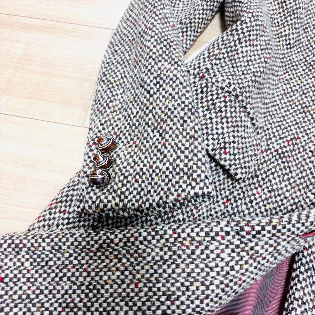 マックスマーラ　チェスターコート　ロング　銀タグ　ツイード　40 大きいサイズ