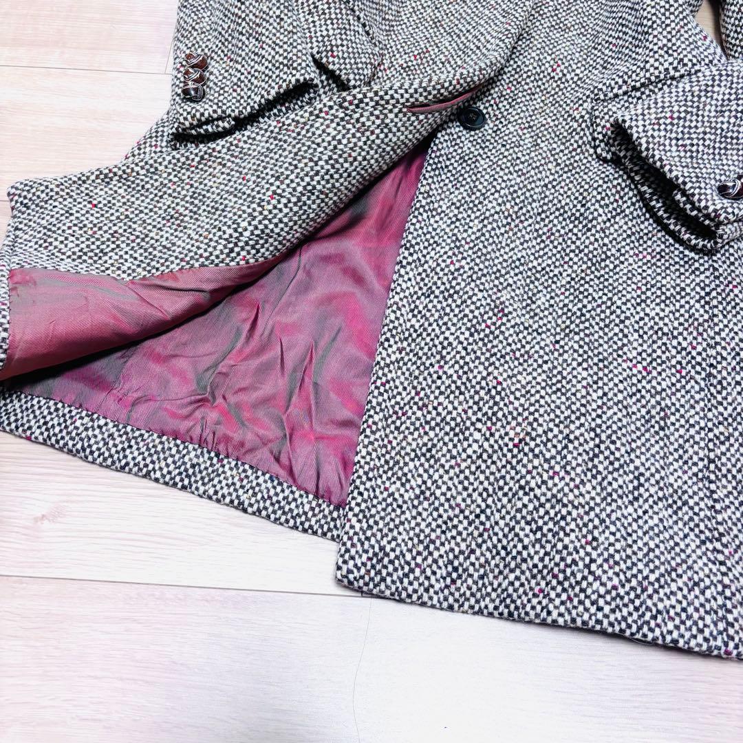 マックスマーラ　チェスターコート　ロング　銀タグ　ツイード　40 大きいサイズ