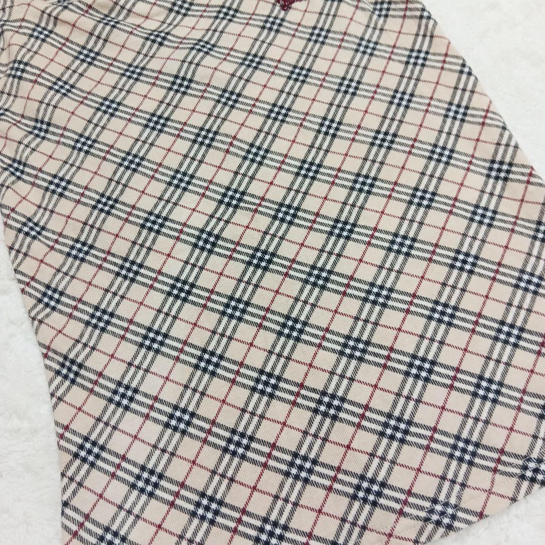 バーバリーブルーレーベル ノバチェック柄タンクトップ 背中リボン 38