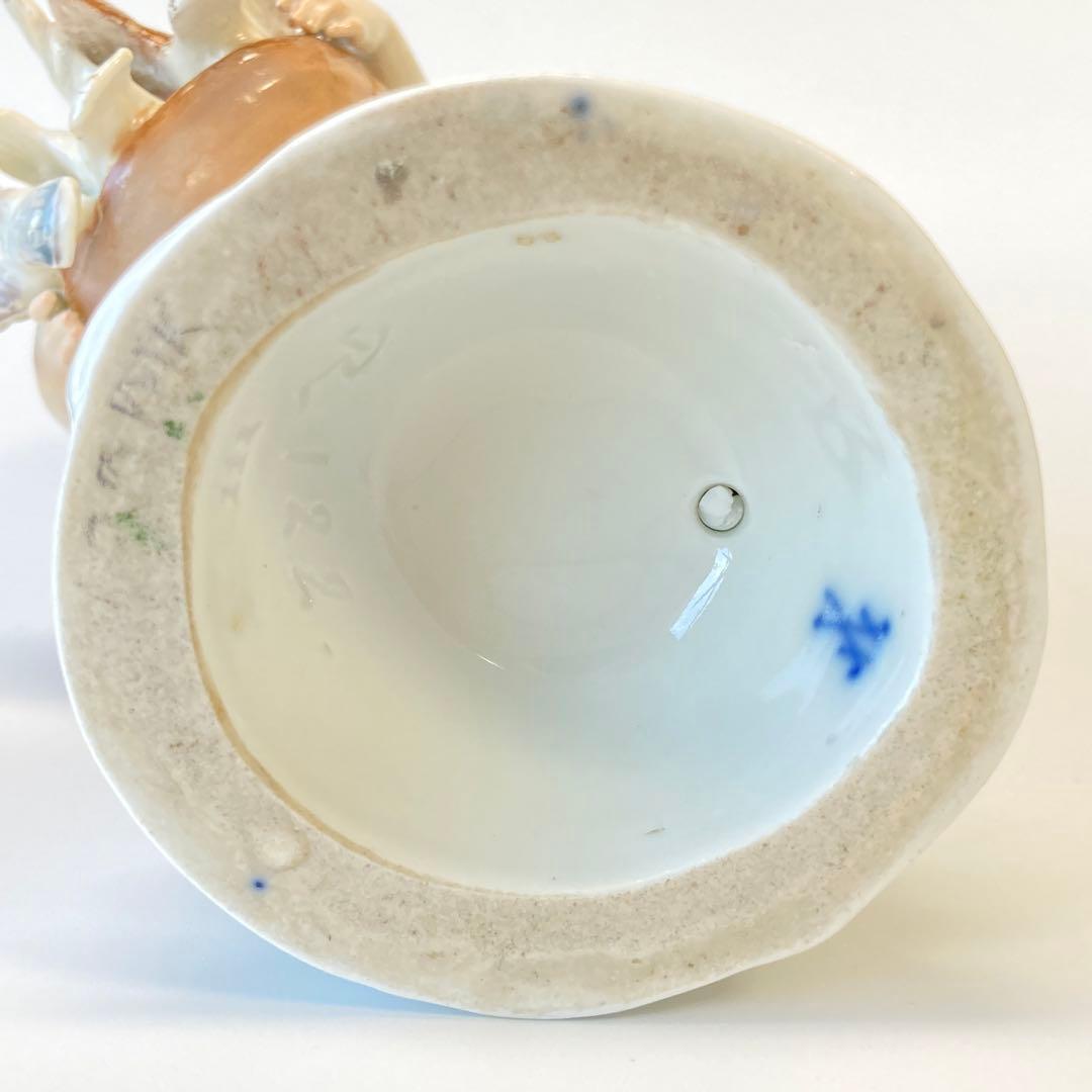 古マイセン 人形 フィギュリン 「鳩に給餌する天使」 1級品　1898年