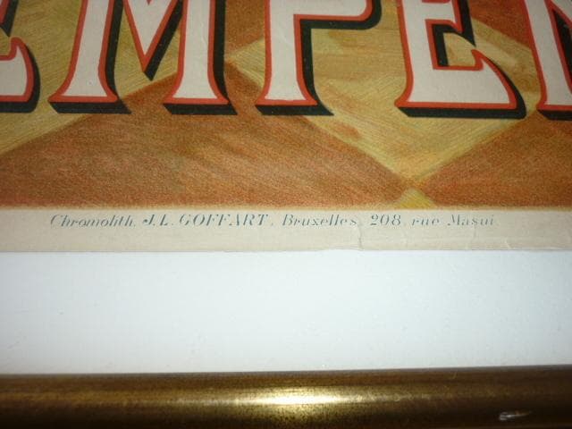 1905年ベルギー◆『ELIXIR DEKEMPENAAR』石版画 酒類ポスター