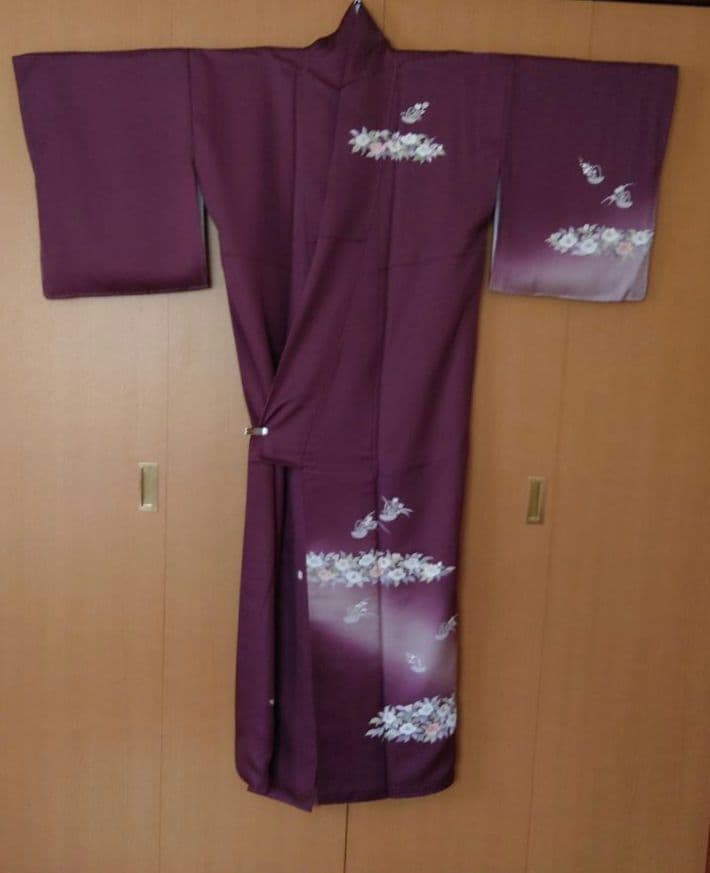 さくら【新品未使用極美品】訪問着フルセット　正絹袷　草花花籠文様　六通袋帯