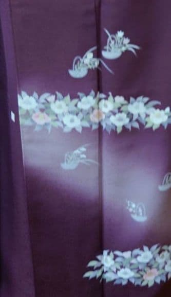 さくら【新品未使用極美品】訪問着フルセット　正絹袷　草花花籠文様　六通袋帯