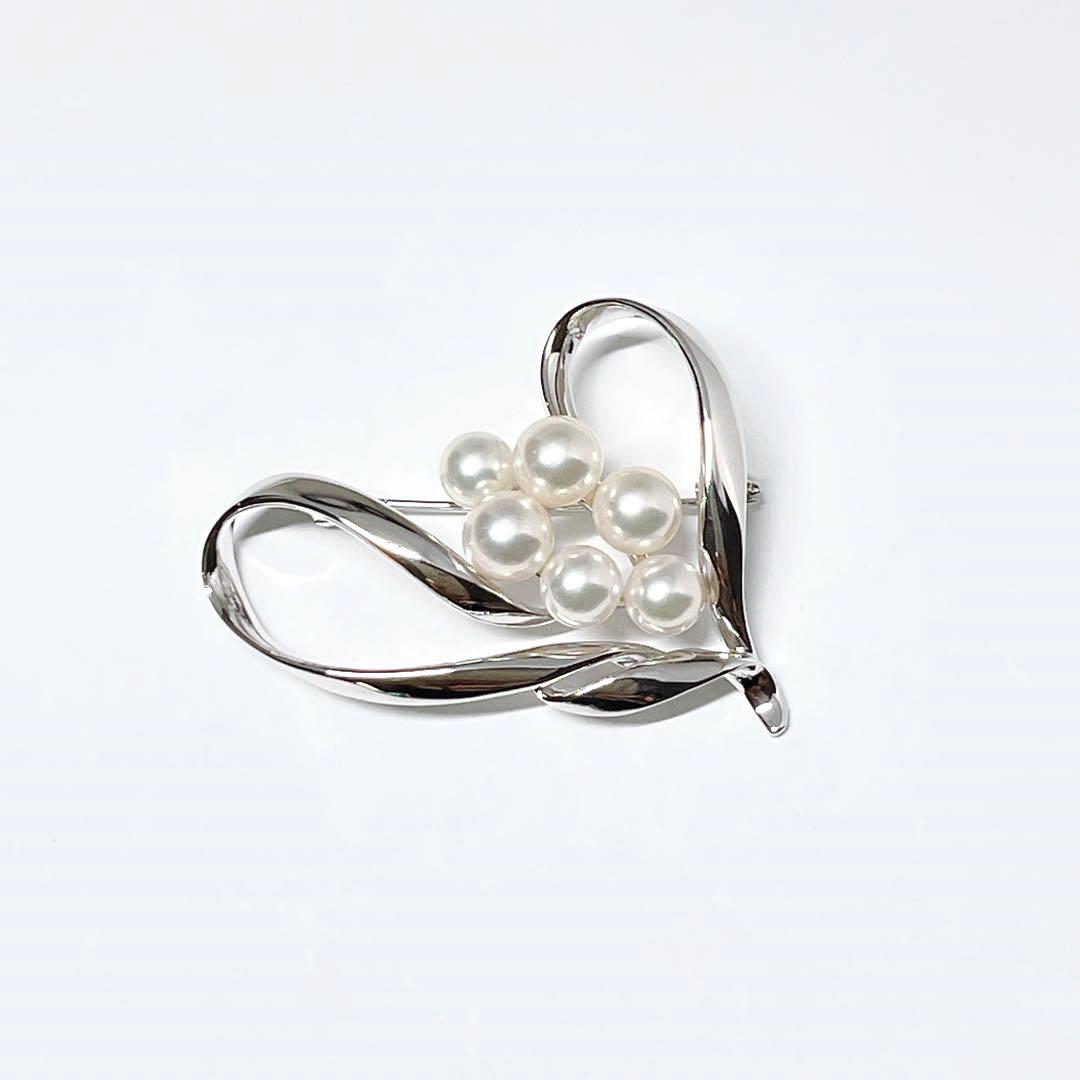 【未使用品級】✨MIKIMOTO ミキモト アコヤパール　ブローチ　ハート