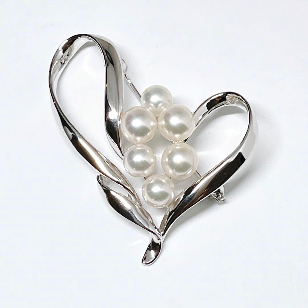 【未使用品級】✨MIKIMOTO ミキモト アコヤパール　ブローチ　ハート