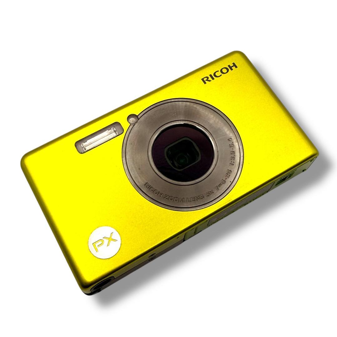 【133】 美品！RICOH PX　デジタルカメラ　イエロー系　ライムグリーン
