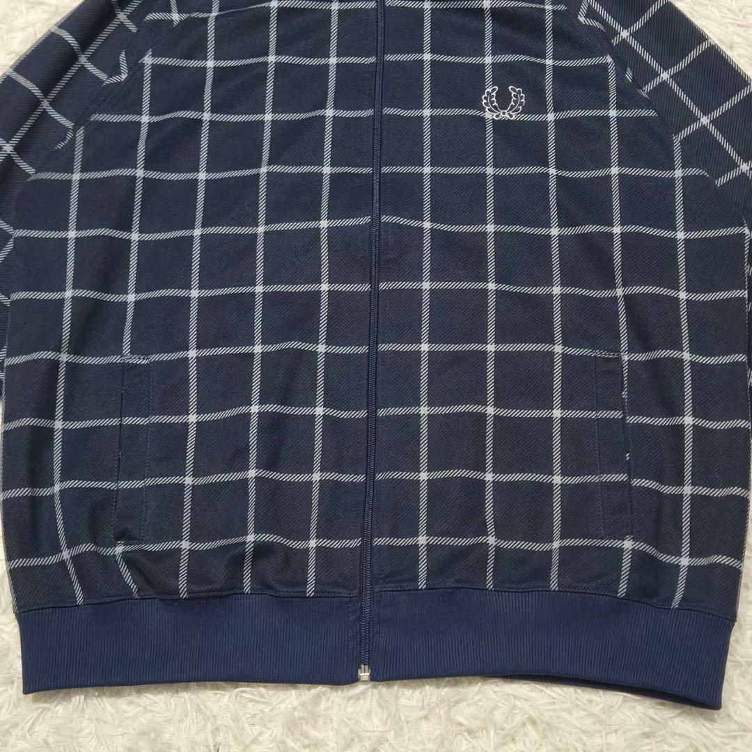 希少✨FRED PERRY 80s トラックジャケット　格子柄　ネイビー　L