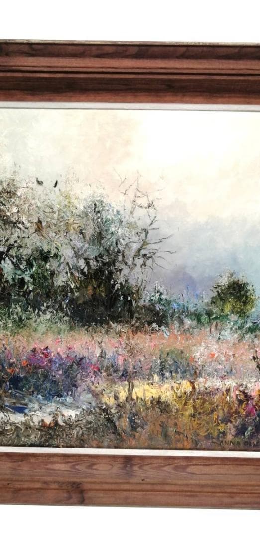 40%【真作】アンナ・オルシェウスカ 風景 油彩 1988 ポーランド