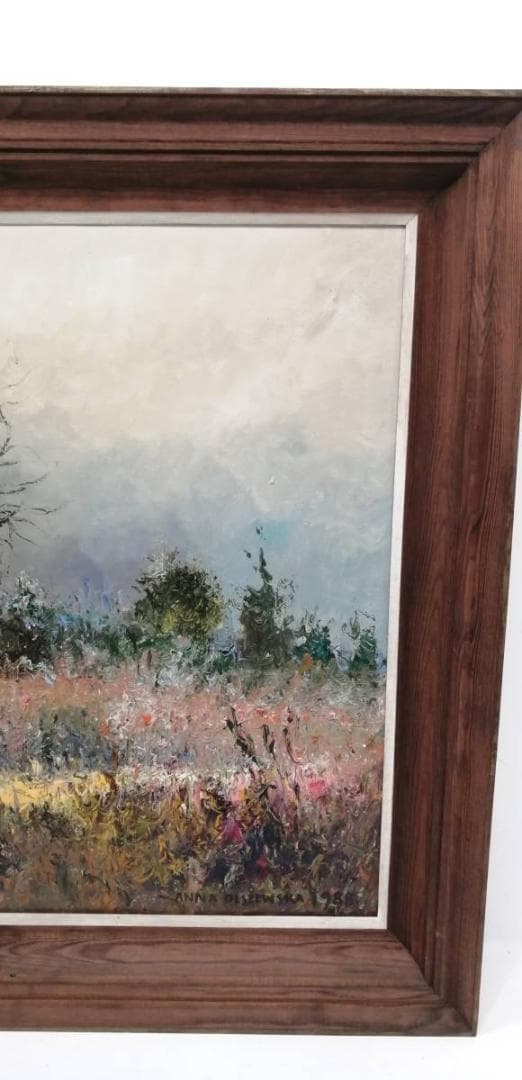 40%【真作】アンナ・オルシェウスカ 風景 油彩 1988 ポーランド