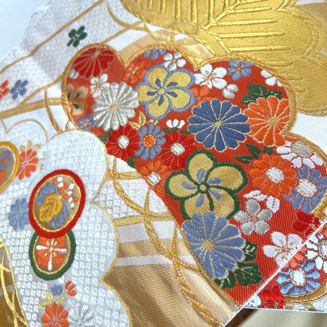 447 振袖フルセット 正絹 クリームイエロー 手描き 金彩 暈し染め レトロ