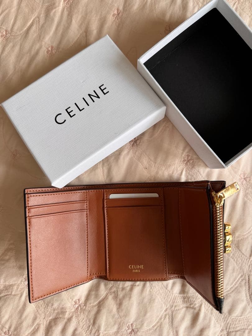 CELINE 三つ折り財布 ブラウン/ブラック