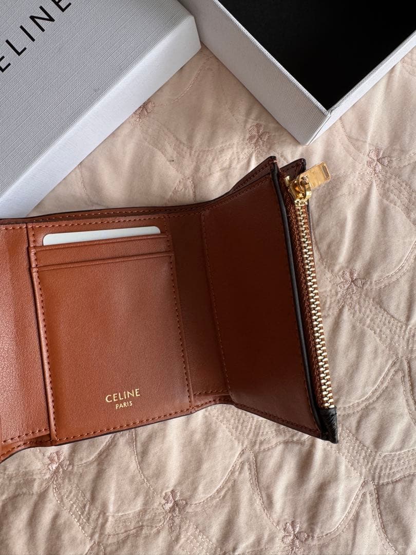 CELINE 三つ折り財布 ブラウン/ブラック