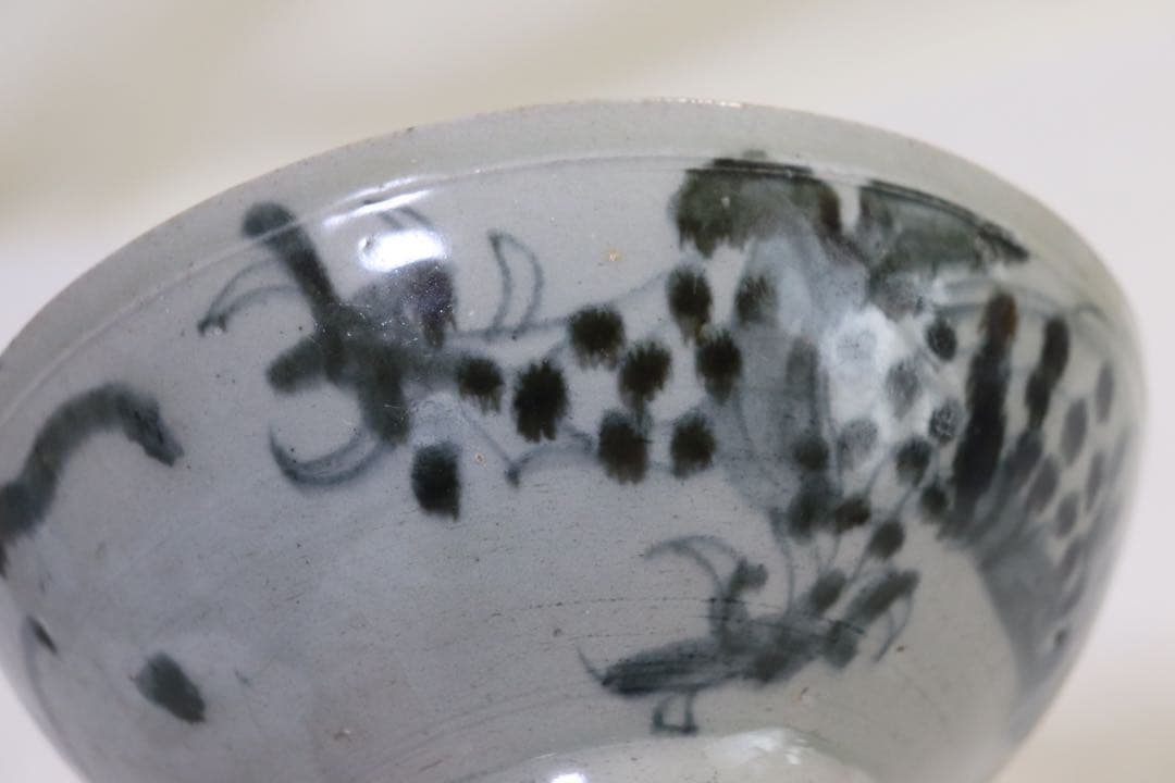 ニ　中国　清朝初期　染付龍紋碗　アンティーク　送料込み0321