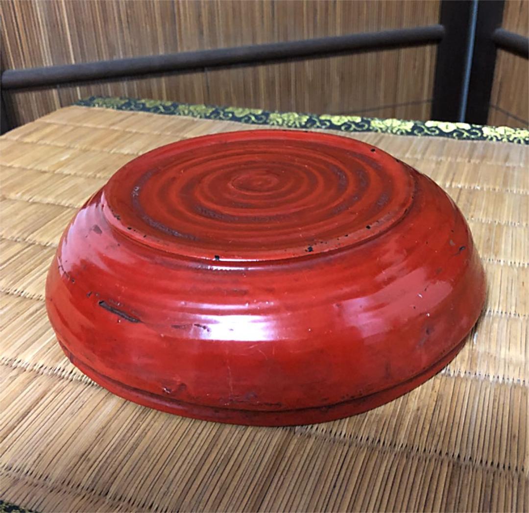 時代 磁器 朱塗り 金彩 稲妻龍紋 鉢 最終処分価格